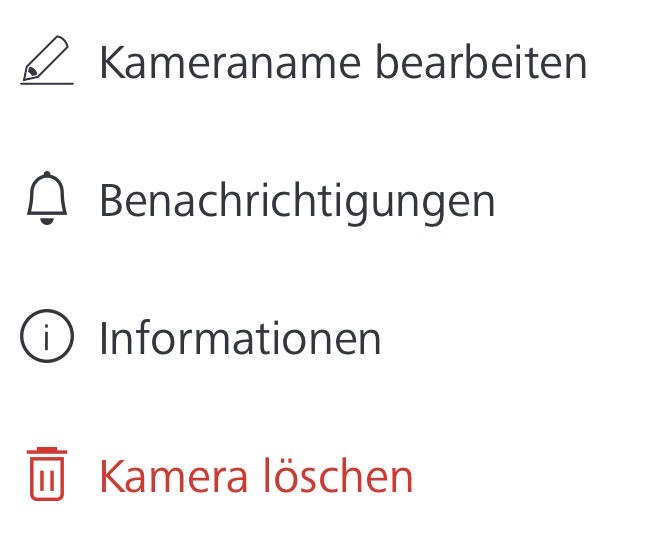 Application Zeiss Secacam : menu déroulé avec l’entrée Notifications